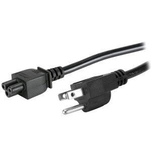 AC Power Cord NEMA 1-15P to IEC-60320-C5 18 AWG 3C 2.5A SVT 250V Black 6 ft.